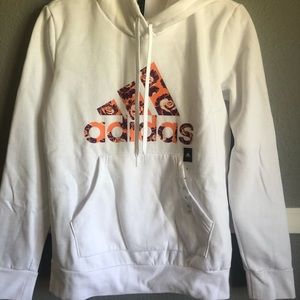 Adidas White Floral Logo Sweater (Medium)